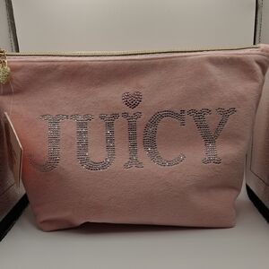 Juicy Couture Pink Cosmetic Bag with Rhinestone Logo